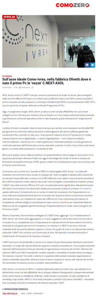 Axol Server Ivrea ComoZero